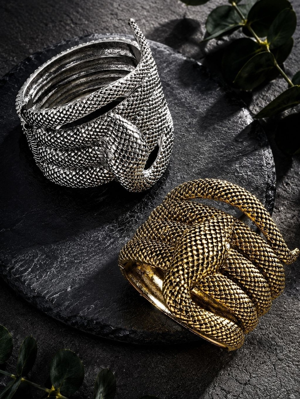 Vintage Gold Snake Coil Bracelet - Picture 3 of 4